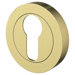 Rosace de fonction rond à visser GoodHome Duod effet laiton satin or Ø50mm
