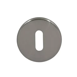 Rosace de fonction rond à visser à serrure Duod acier effet nickel satin gris Ø52mm