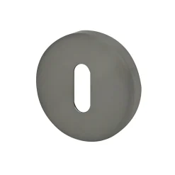 Rosace de fonction rond à visser à serrure Duod acier effet nickel satin gris Ø52mm