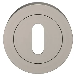 Rosace de fonction rond à visser GoodHome Duod effet nickel satin gris Ø50mm