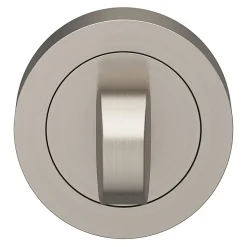 Rosace de fonction rond à visser à condamnation GoodHome Duod minimal effet nickel satin gris Ø50mm