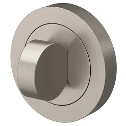 Rosace de fonction rond à visser à condamnation GoodHome Duod minimal effet nickel satin gris Ø50mm