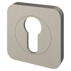 Rosace de fonction rond à visser GoodHome Duod effet nickel satin gris Ø52.5mm