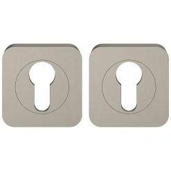 Rosace de fonction rond à visser GoodHome Duod effet nickel satin gris Ø52.5mm