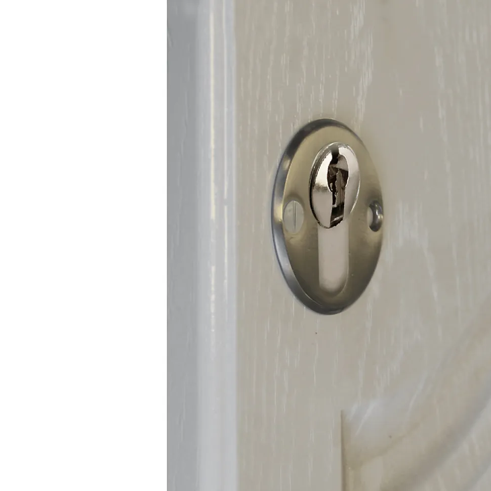 Rosace de fonction rond à visser GoodHome brillant argent Ø48mm