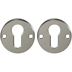 Rosace de fonction rond à visser GoodHome brillant argent Ø48mm