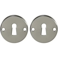 Rosace de fonction rond à visser à serrure GoodHome brillant argent Ø48mm