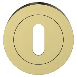 Rosace de fonction rond à visser à serrure GoodHome Duod effet laiton satin or Ø50mm