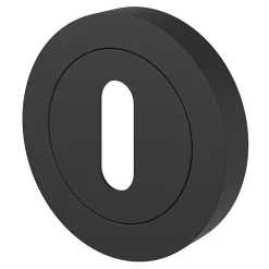 Rosace de fonction rond à visser à serrure GoodHome Duod mat noir Ø50mm