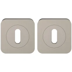 Rosace de fonction rond à visser à serrure GoodHome Duod effet nickel satin gris Ø52.5mm