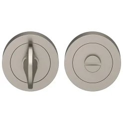 Rosace de fonction rond à visser à condamnation GoodHome Duod blade effet nickel satin gris Ø50mm