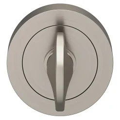 Rosace de fonction rond à visser à condamnation GoodHome Duod blade effet nickel satin gris Ø50mm