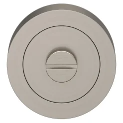 Rosace de fonction rond à visser à condamnation GoodHome Duod blade effet nickel satin gris Ø50mm