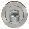 Rosace de fonction rond à visser à condamnation GoodHome Duod Zamac effet chrome et nickel satin gris Ø52mm