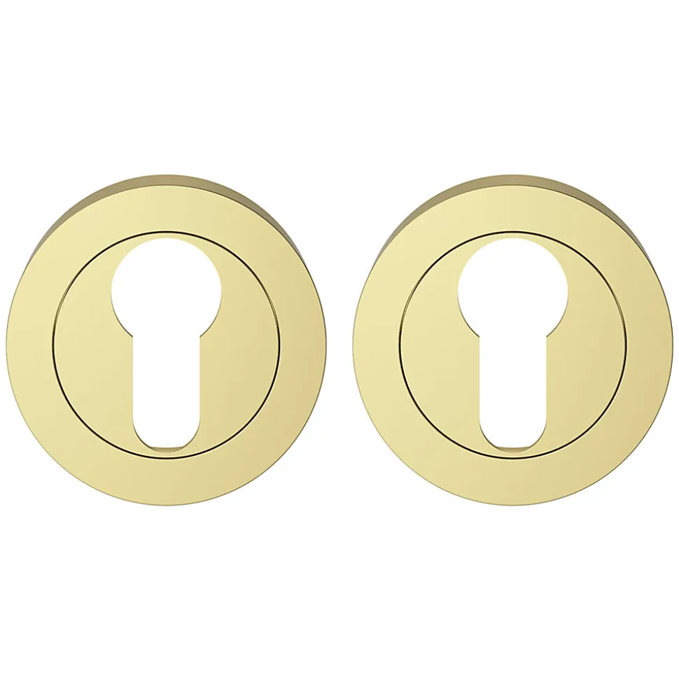 Rosace de fonction rond à visser GoodHome Duod effet laiton or Ø50mm