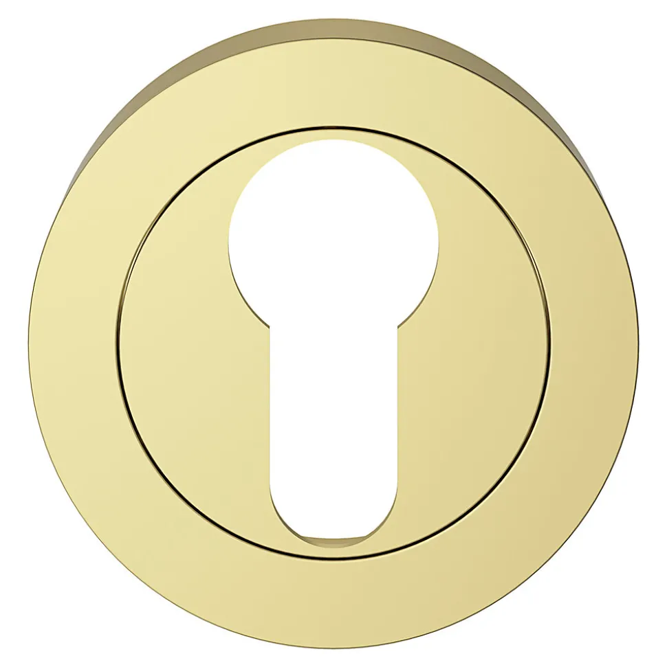 Rosace de fonction rond à visser GoodHome Duod effet laiton or Ø50mm