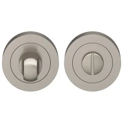 Rosace de fonction rond à visser à condamnation GoodHome Duod essential effet nickel satin gris Ø50mm
