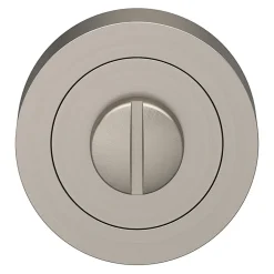 Rosace de fonction rond à visser à condamnation GoodHome Duod essential effet nickel satin gris Ø50mm