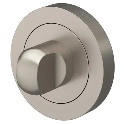 Rosace de fonction rond à visser à condamnation GoodHome Duod essential effet nickel satin gris Ø50mm