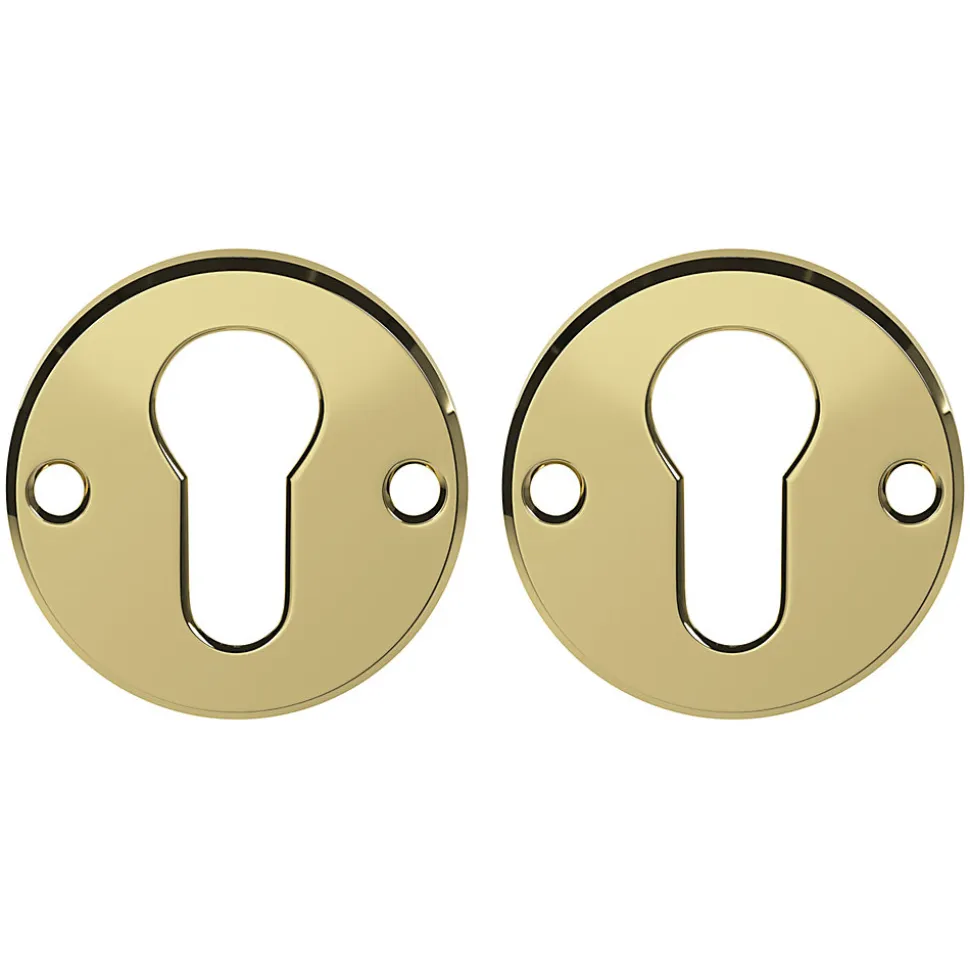 Rosace de fonction rond à visser GoodHome brillant or Ø48mm