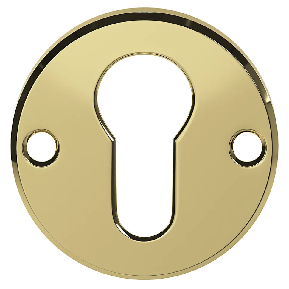 Rosace de fonction rond à visser GoodHome brillant or Ø48mm