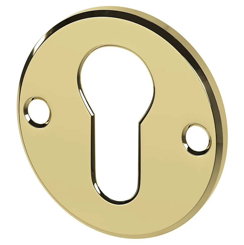 Rosace de fonction rond à visser GoodHome brillant or Ø48mm