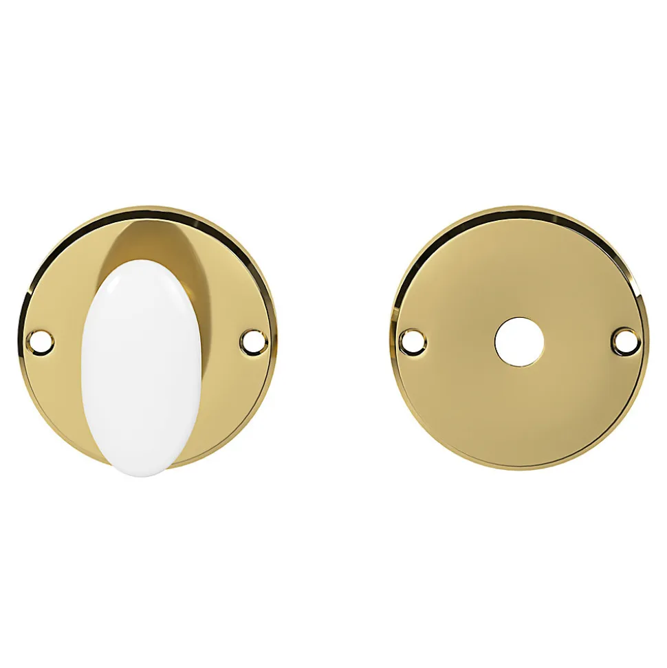 Rosace de fonction rond à visser à condamnation GoodHome brillant or Ø48mm