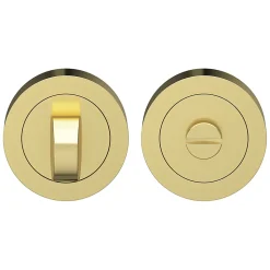 Rosace de fonction rond à visser à condamnation GoodHome Duod effet laiton satin or Ø50mm