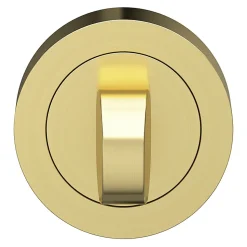 Rosace de fonction rond à visser à condamnation GoodHome Duod effet laiton satin or Ø50mm