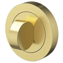 Rosace de fonction rond à visser à condamnation GoodHome Duod effet laiton satin or Ø50mm