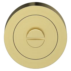 Rosace de fonction rond à visser à condamnation GoodHome Duod effet laiton satin or Ø50mm