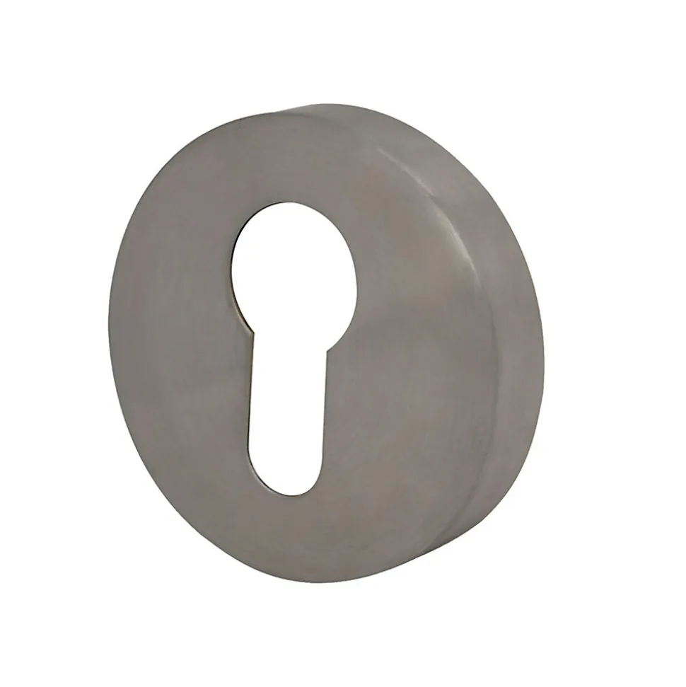 Rosace de fonction rond à visser Duod acier effet nickel satin gris Ø52mm