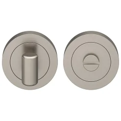 Rosace de fonction rond tube à visser à condamnation GoodHome Duod effet nickel satin gris Ø50mm