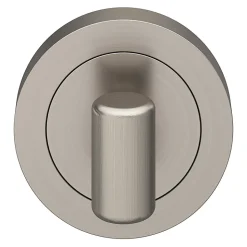 Rosace de fonction rond tube à visser à condamnation GoodHome Duod effet nickel satin gris Ø50mm