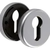 Rosace ronde aspect inox - Clé I - Cortina et Verona - La paire - Hoppe et cie