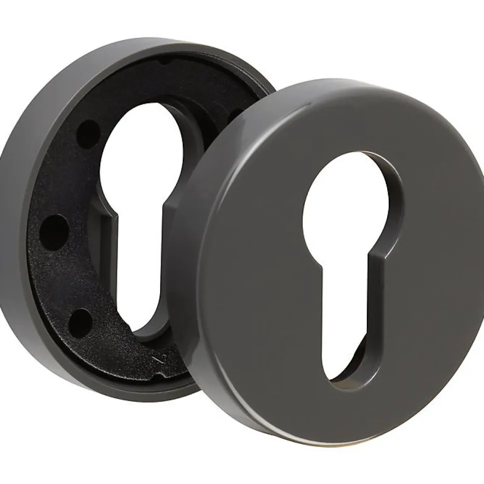 Rosace ronde gris foncé - Clé I - ZD92F - La paire - Normbau