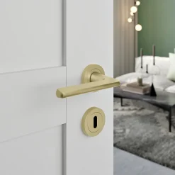 Rosaces de fonction rondes à visser, à serrure cylindre effet doré Ø50 mm GoodHome Duod