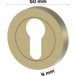 Rosaces de fonction rondes à visser, à serrure effet doré Ø50 mm GoodHome Duod