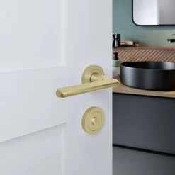 Rosaces de fonction rondes à visser, à condamnation effet doré Ø50 mm GoodHome Duod