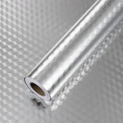 Rouleau adhésif aluminium au mètre - revêtement mural meuble de protection auto-adhésif étanche - 60cmx1m