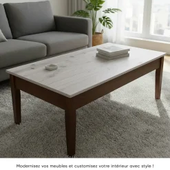 Rouleau adhésif bois blanc-gris au mètre - Autocollants Revêtement Adhésif Cuisine Meubles Salle de bain - 60cmx1m