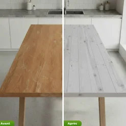 Rouleau adhésif bois blanc-gris au mètre - Autocollants Revêtement Adhésif Cuisine Meubles Salle de bain - 60cmx1m