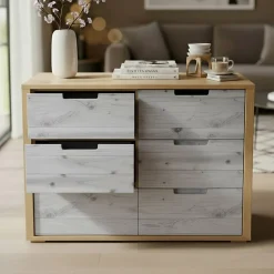 Rouleau adhésif bois blanc-gris au mètre - Autocollants Revêtement Adhésif Cuisine Meubles Salle de bain - 60cmx1m