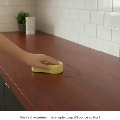 Rouleau adhésif bois noyer foncé au mètre - Autocollants Revêtement Adhésif Cuisine Meubles Salle de bain - 60cmx3m