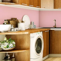 Rouleau adhésif décoratif Vinyle au Mètre - Sticker Lavable Imperméable Mur Cuisine Meubles - 60cmx3m - Rose poudre