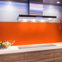Rouleau adhésif décoratif Vinyle au Mètre - Sticker Lavable Imperméable Mur Cuisine Meubles - 60cmx1m - Orange