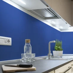 Rouleau adhésif décoratif Vinyle au Mètre - Sticker Lavable Imperméable Mur Cuisine Meubles - 60cmx1m - Bleu marine