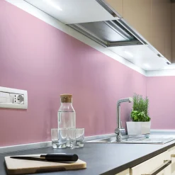 Rouleau adhésif décoratif Vinyle au Mètre - Sticker Lavable Imperméable Mur Cuisine Meubles - 60cmx8m - Rose poudre