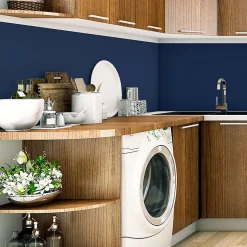 Rouleau adhésif décoratif Vinyle au Mètre - Sticker Lavable Imperméable Mur Cuisine Meubles - 60cmx1m - Bleu foncé