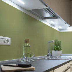 Rouleau adhésif décoratif Vinyle au Mètre - Sticker Lavable Imperméable Mur Cuisine Meubles - 60cmx1m - Vert olive